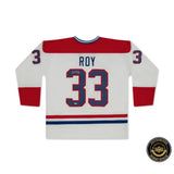 Patrick Roy Autographed Throwback Mitchell & Ness Jersey - Canadiens White  UDA